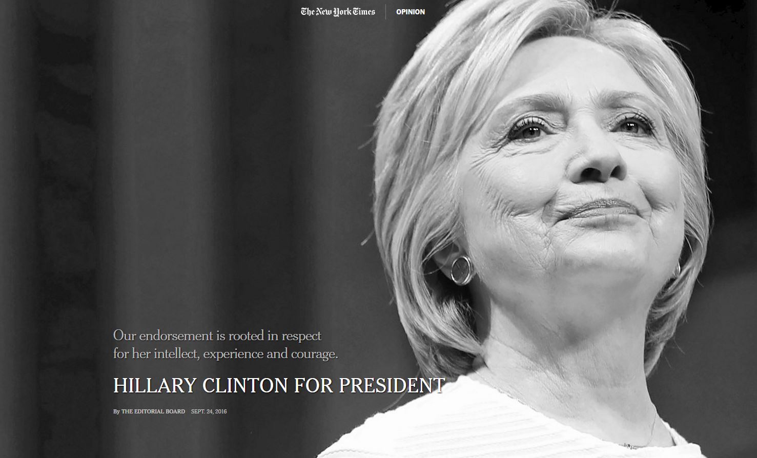Η εφημερίδα New York Times “ψηφίζει” Χίλαρι Κλίντον