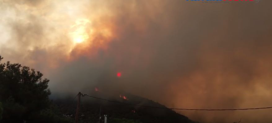 Προσπάθεια να τεθεί υπό πλήρη έλεγχο έως το βράδυ η μεγάλη φωτιά στη Θάσο