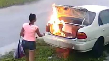 Ήθελε να εκδικηθεί τον πρώην της αλλά έκαψε λάθος αυτοκίνητο – ΒΙΝΤΕΟ