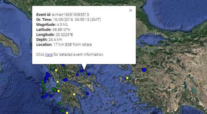 4,3 Ρίχτερ ο σεισμός σύμφωνα με το Γεωδυναμικό Ινστιτούτο