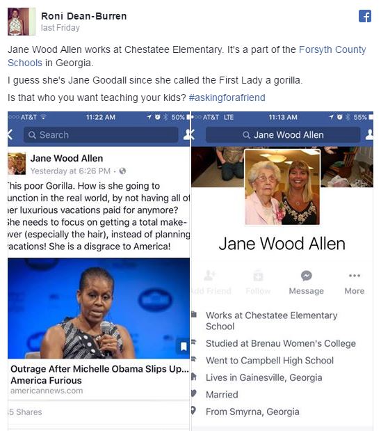 ΗΠΑ: Καθηγήτρια απολύθηκε επειδή αποκάλεσε την Μισέλ Ομπάμα «γορίλα» – ΦΩΤΟ