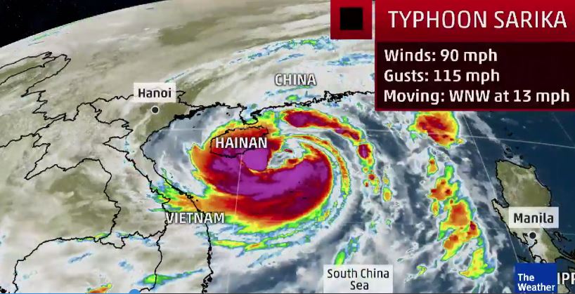Κατολισθήσεις στην Κίνα από τον τυφώνα Σαρίκα