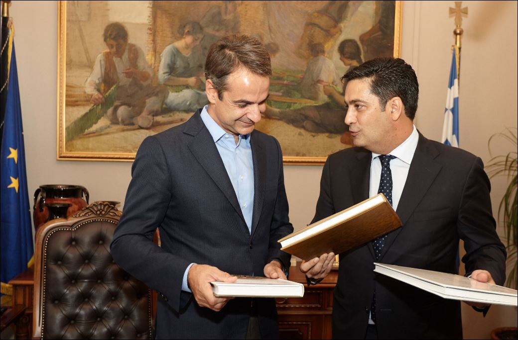 Με τον δήμαρχο Αγρινίου συναντήθηκε ο Κυριάκος Μητσοτάκης