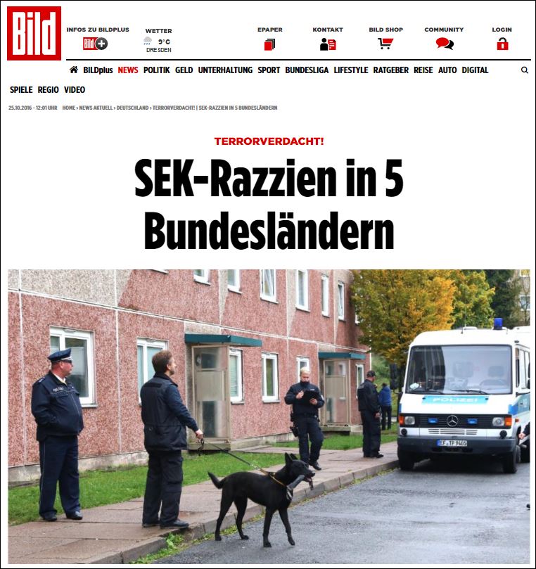 Συναγερμός στη Γερμανία για επικείμενο τρομοκρατικό χτύπημα