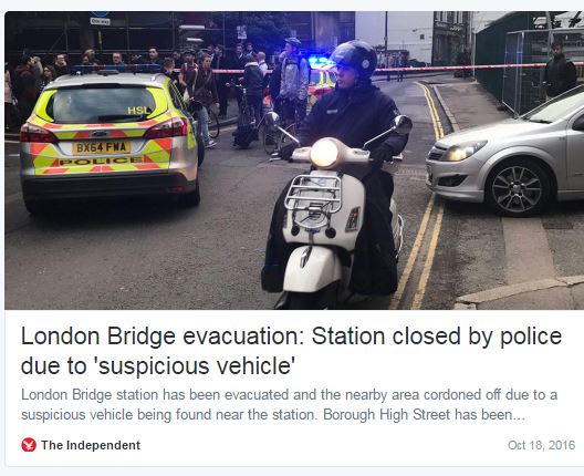 Λονδίνο – Εκκενώθηκε ο σταθμός London Bridge λόγω ύποπτου οχήματος