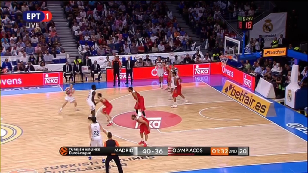 Ρεάλ – Ολυμπιακός 42-40 (ΗΜ.)