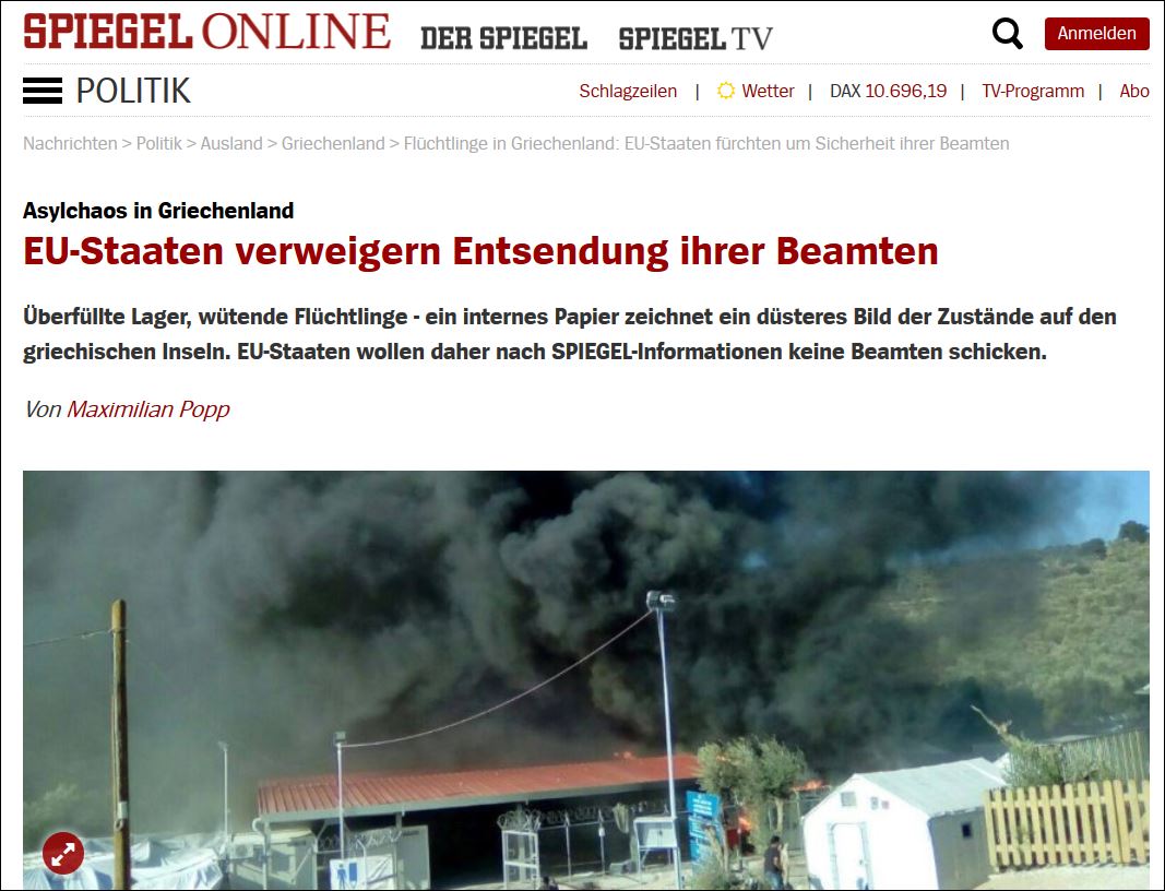 Spiegel: Οι Ευρωπαίοι φοβούνται για την ασφάλεια των υπαλλήλων τους στα ελληνικά νησιά