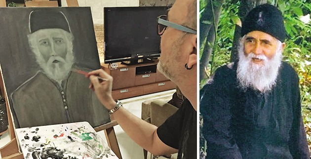 Ο Γονίδης ζωγραφίζει τον Παΐσιο – ΦΩΤΟ