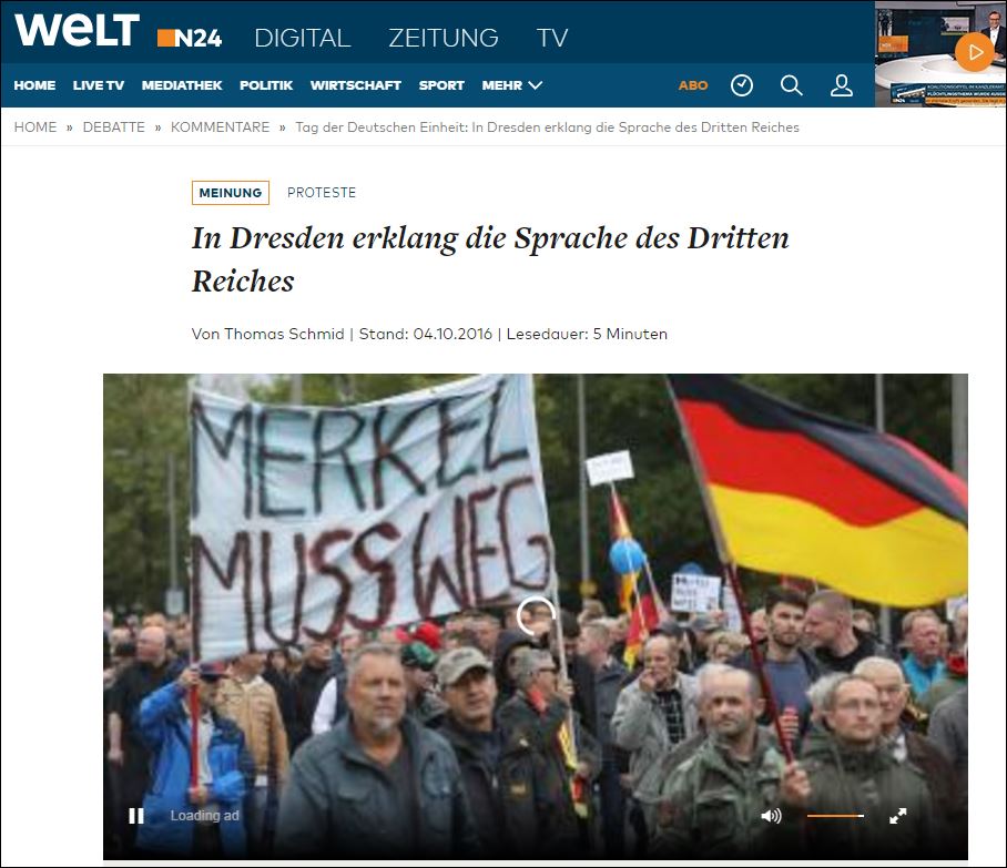 Τρόμος στην Ευρώπη – Die Welt: Στη Δρέσδη αντήχησε η φωνή του Τρίτου Ράιχ