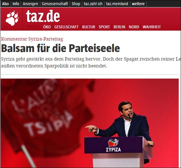 H Tageszeitung για τον ΣΥΡΙΖΑ: Μεταξύ ιδεολογίας και… λιτότητας