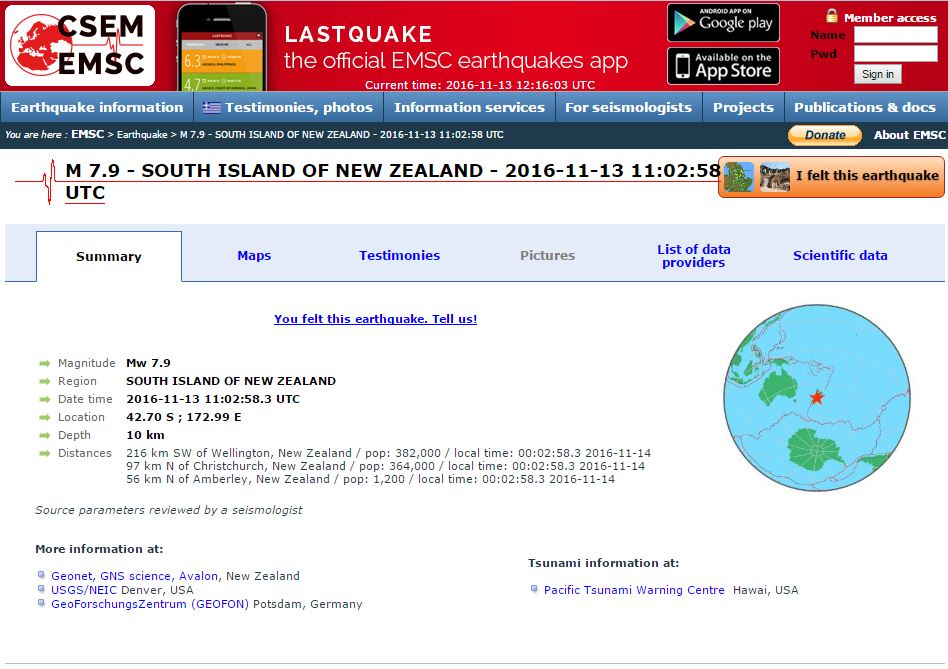EMSC: Στα 7,9 Ρίχτερ ο σεισμός στη Νέα Ζηλανδία – ΦΩΤΟ