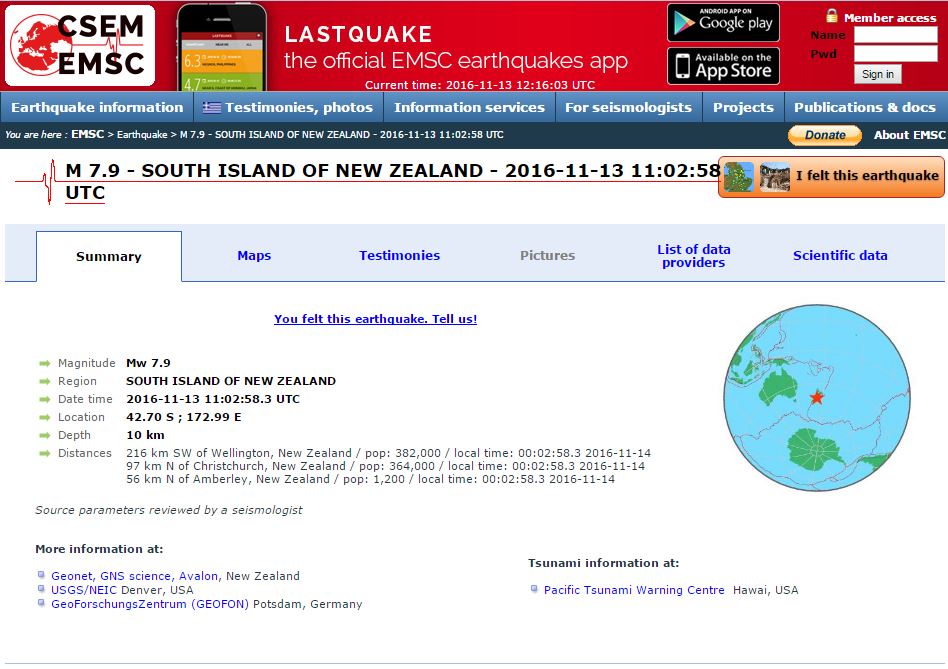 EMSC: Στα 7,9 Ρίχτερ ο σεισμός στη Νέα Ζηλανδία – ΦΩΤΟ