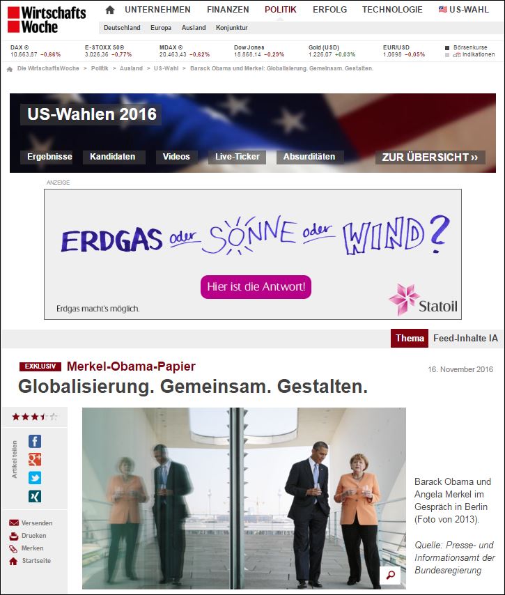 Κοινό άρθρο Ομπάμα – Μέρκελ: Είμαστε πιο δυνατοί όταν εργαζόμαστε μαζί