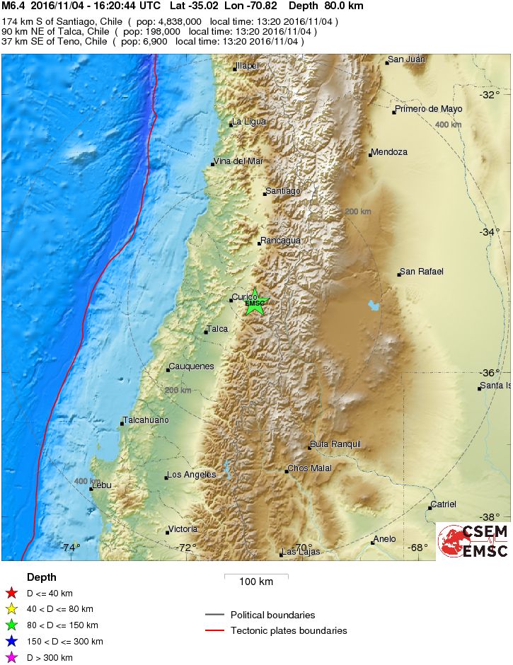Σεισμική δόνηση 6,3 Ρίχτερ ταρακούνησε τη Χιλή