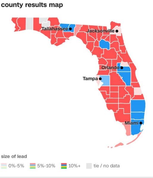 Το απόλυτο θρίλερ στη Φλόριντα -Προηγείται ξανά ο Τραμπ με διαφορά 68.000 ψήφων – ΤΩΡΑ