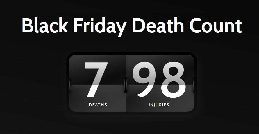 Black Friday Death Count: Η ιστοσελίδα που μετρά τους θανάτους της «Μαύρης Παρασκευής» – ΦΩΤΟ