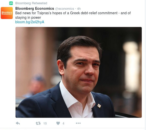 Bloomberg: Το Eurogroup έπνιξε τις ελπίδες του Τσίπρα για την ελάφρυνση του χρέους