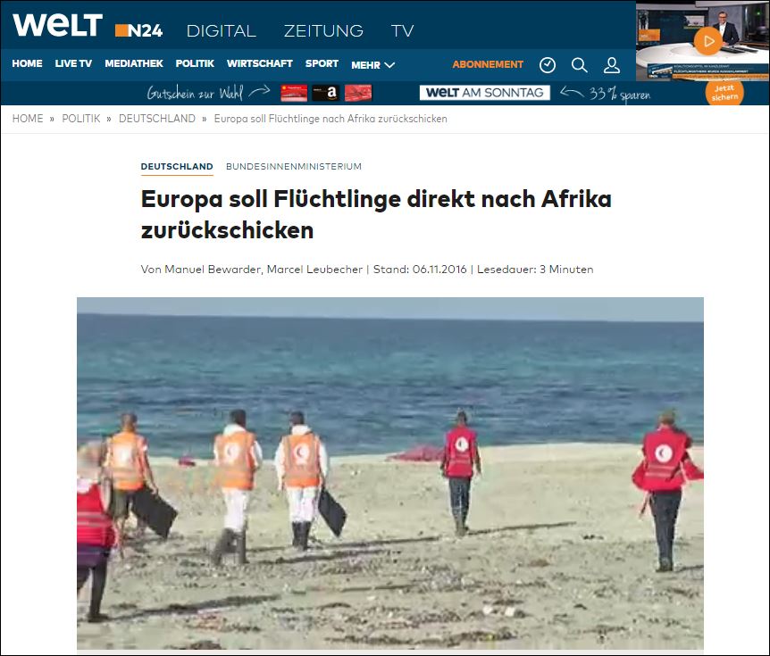 Welt: Να επιστρέφουν τα πλοιάρια προσφύγων στην Αφρική