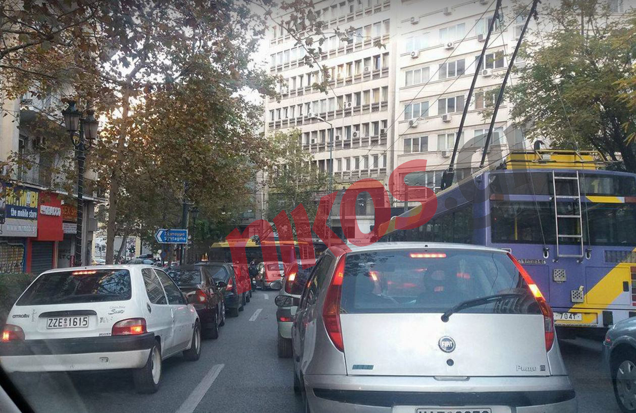 Μποτιλιάρισμα στο κέντρο της Αθήνας – ΦΩΤΟ