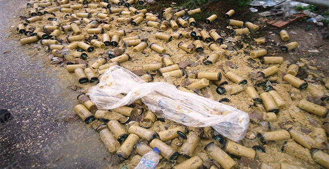 Γέμισε… τουρσί η Εθνική Οδός Πύργου – Πατρών – ΦΩΤΟ