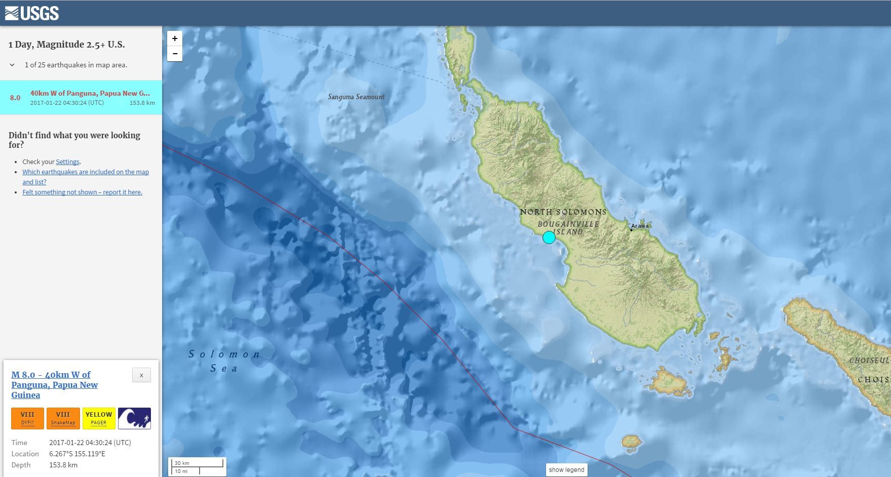 Ισχυρός σεισμός 8 Ρίχτερ στην Παπούα Νέα Γουινέα – Πιθανό εκτεταμένο τσουνάμι