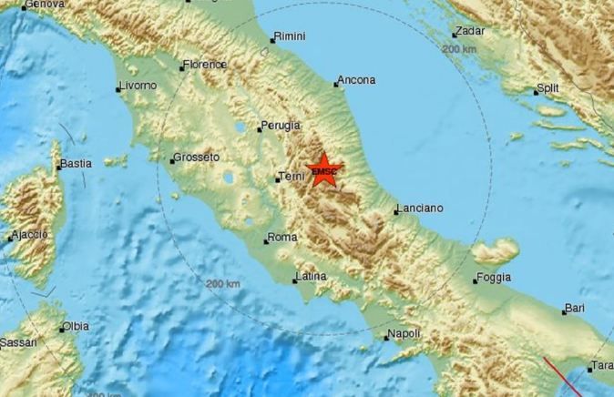 Ισχυρός σεισμός 5,4 Ρίχτερ στην κεντρική Ιταλία – ΤΩΡΑ