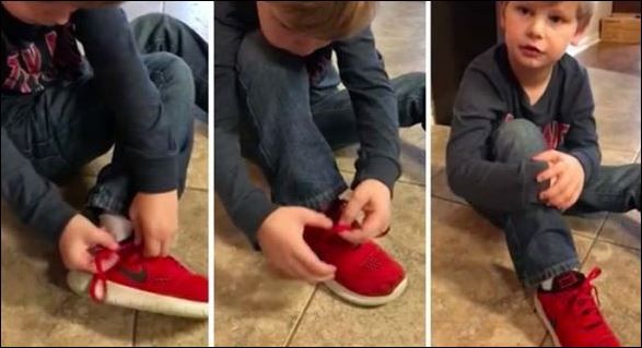 Ο 5χρονος που κατάφερε να δέσει τα κορδόνια του και έγινε viral – ΒΙΝΤΕΟ