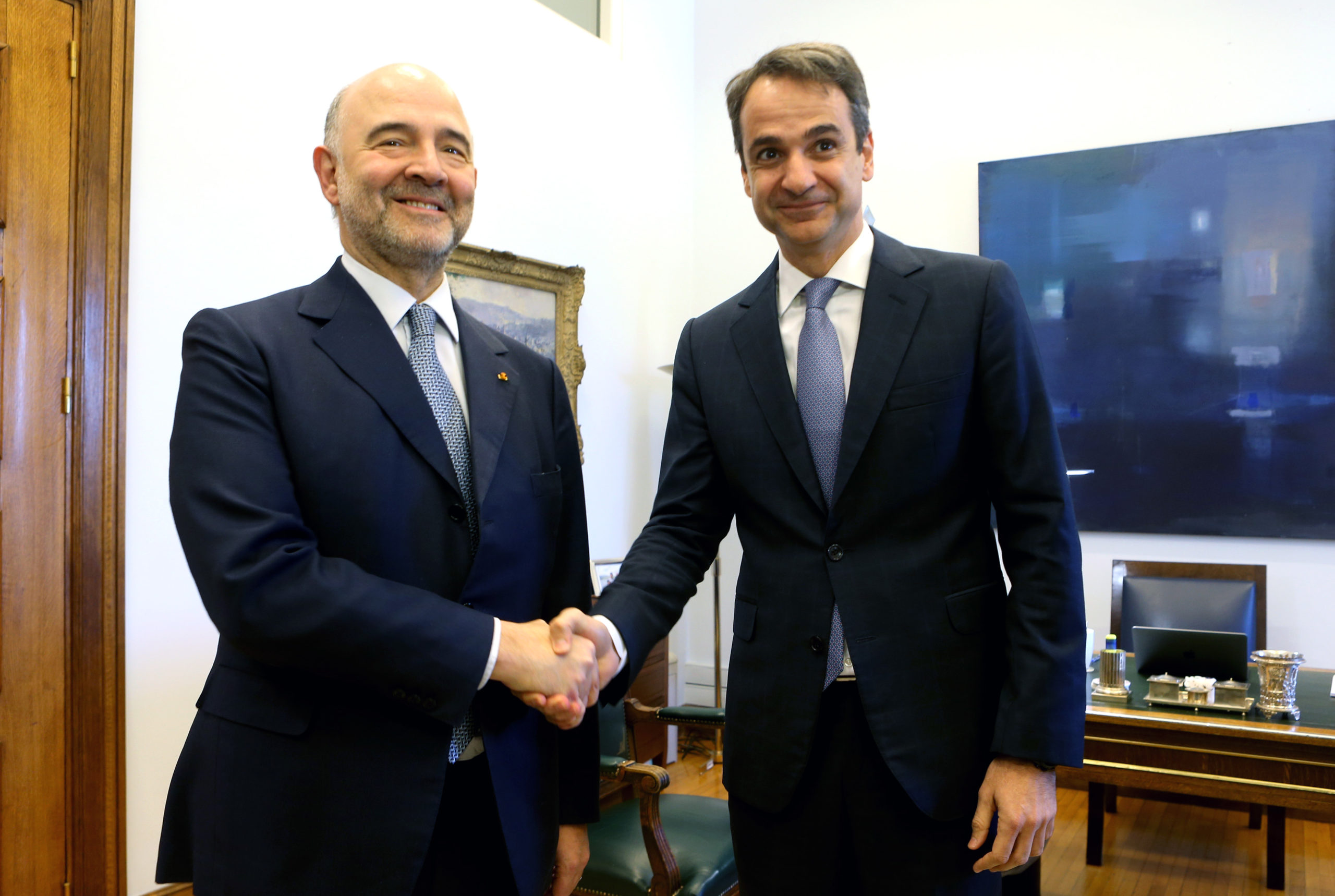 Η συνάντηση Μητσοτάκη – Μοσκοβισί – ΦΩΤΟ