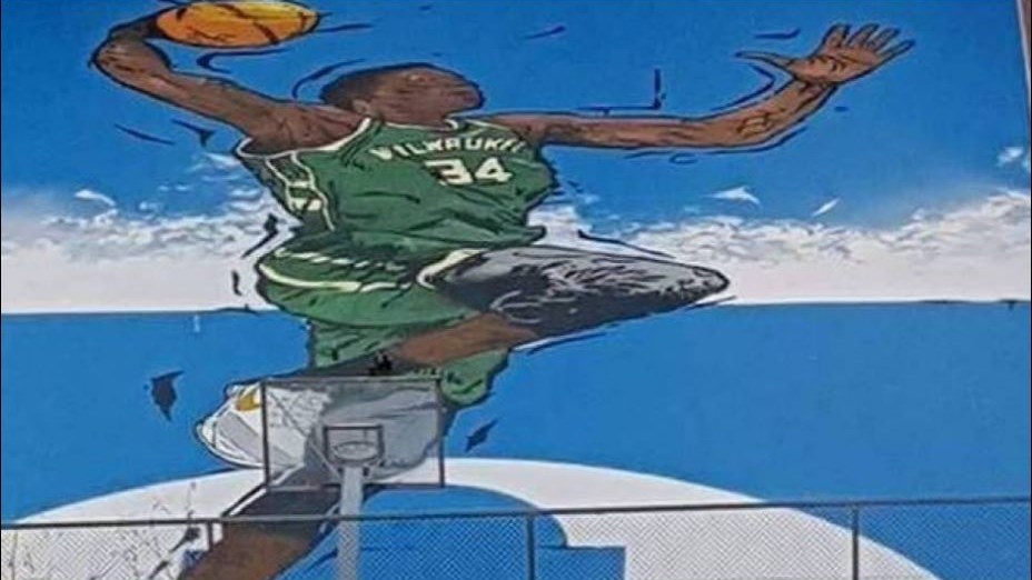 Το εκπληκτικό γκράφιτι του Αντετοκούνμπο από κοντά – ΦΩΤΟ