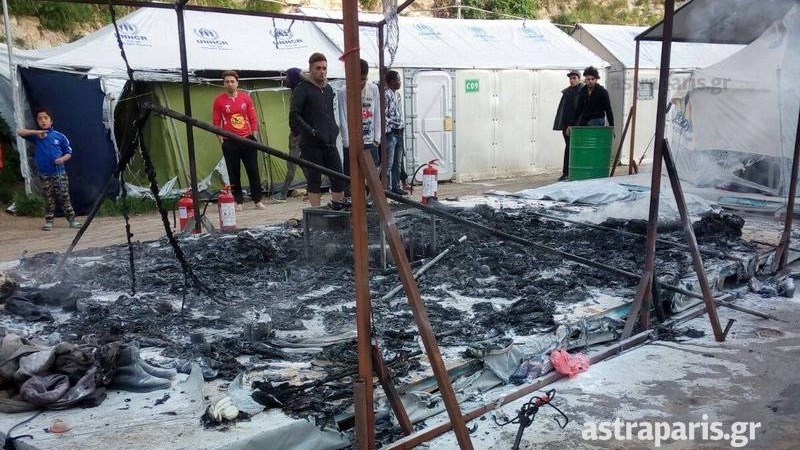 Ένταση, εμπρησμός και προσαγωγές στη Σούδα – ΦΩΤΟ