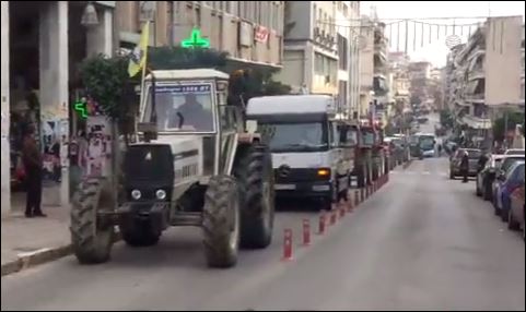 Πορεία των αγροτών στο κέντρο της Λαμίας με τα τρακτέρ – ΒΙΝΤΕΟ