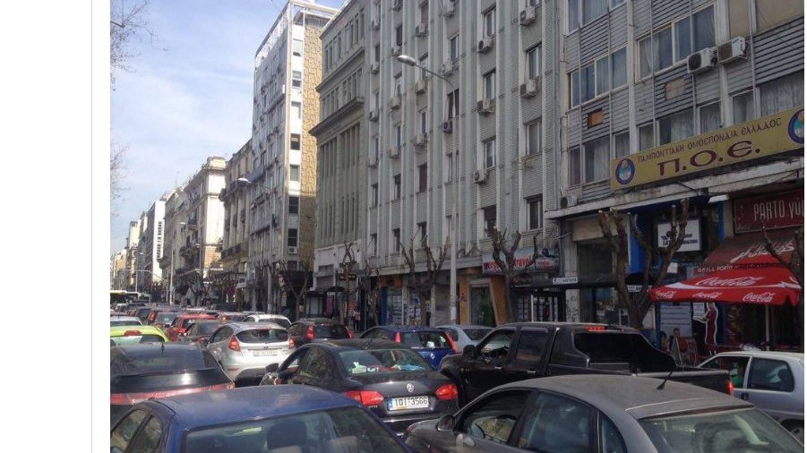 Ατελείωτο μποτιλιάρισμα στο κέντρο της Θεσσαλονίκης – ΦΩΤΟ