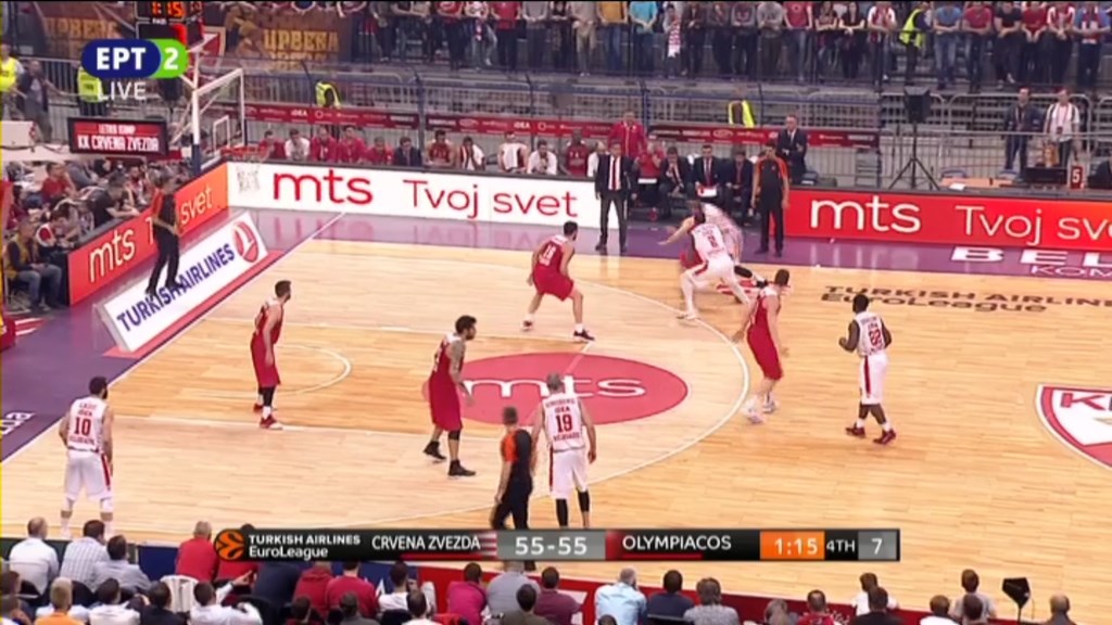 Ερυθρός Αστέρας – Ολυμπιακός 58-58 (40′)