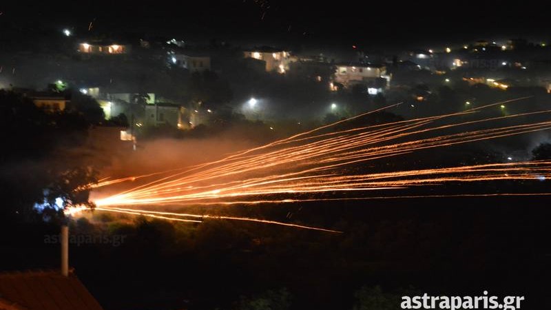 Εντυπωσιακός ο ρουκετοπόλεμος στη Χίο – ΒΙΝΤΕΟ