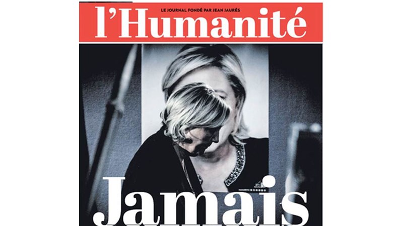Το πρωτοσέλιδο της L’ Humanité και το «ποτέ» στην Μαρίν Λεπέν – ΦΩΤΟ