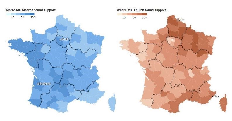 NYT: Πως ψήφισαν οι Γάλλοι στις προεδρικές εκλογές – ΦΩΤΟ