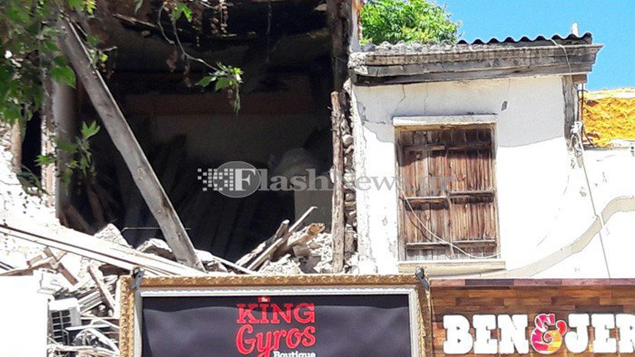 Κατέρρευσε ιστορικό κτίριο στο κέντρο του Ηρακλείου – ΒΙΝΤΕΟ – ΦΩΤΟ