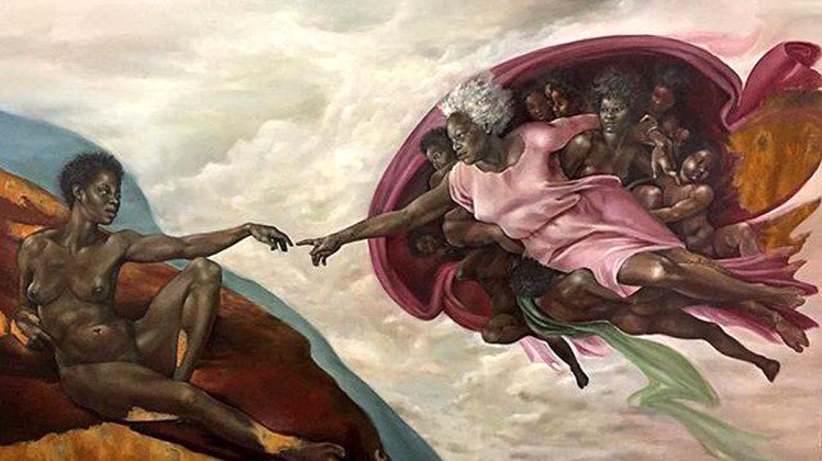 Ζωγράφισε τον Θεό ως μαύρη γυναίκα και προκάλεσε αντιδράσεις – ΦΩΤΟ