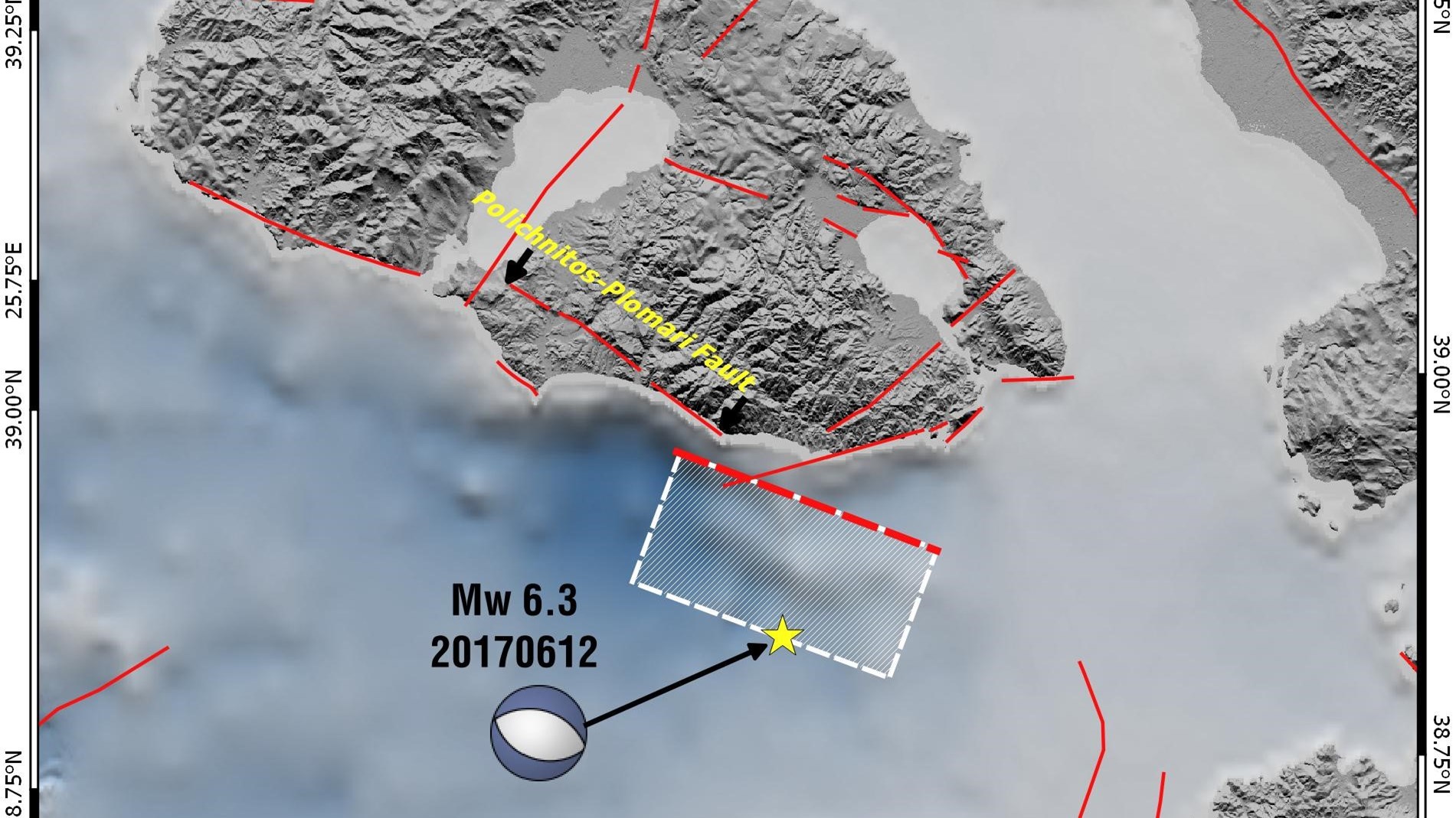 Απεικόνιση της περιοχής του ρήγματος του σεισμού στη Μυτιλήνη – ΦΩΤΟ