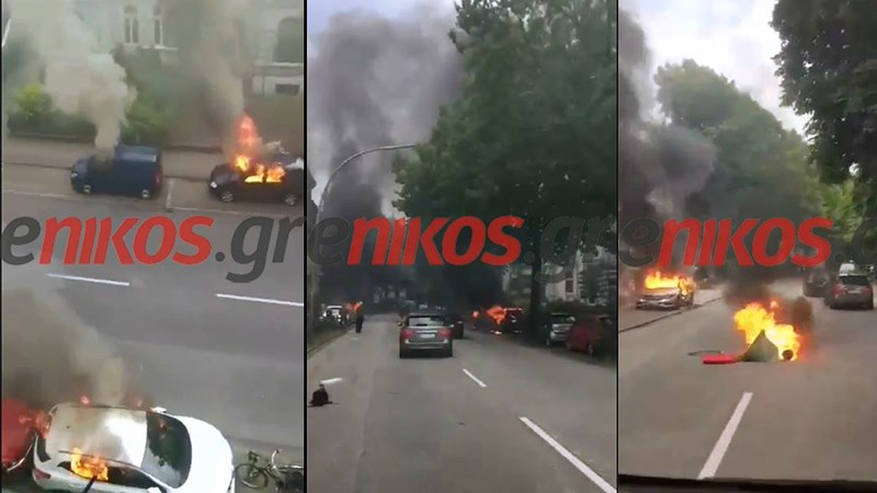 “Εμπόλεμη ζώνη” το Αμβούργο – Καίγονται δεκάδες αυτοκίνητα – ΒΙΝΤΕΟ αναγνώστη