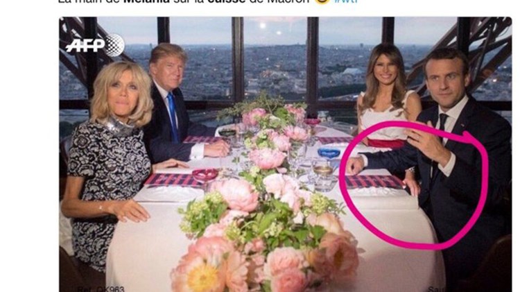Όχι η Μελάνια δεν… έβαλε χέρι στον Μακρόν – Ήταν φωτομοντάζ – ΦΩΤΟ
