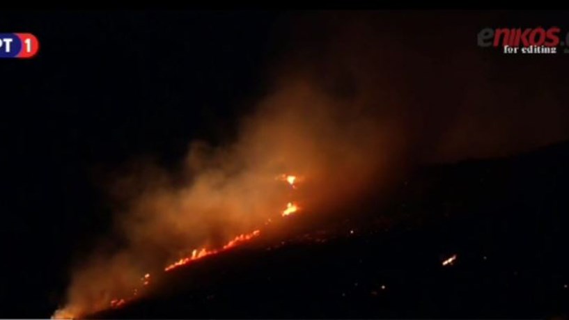 Ανεξέλεγκτη μαίνεται η φωτιά στα Καλύβια – ΒΙΝΤΕΟ