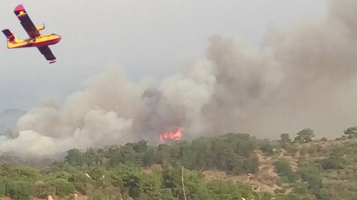 Μεγάλη φωτιά στη Λέσβο