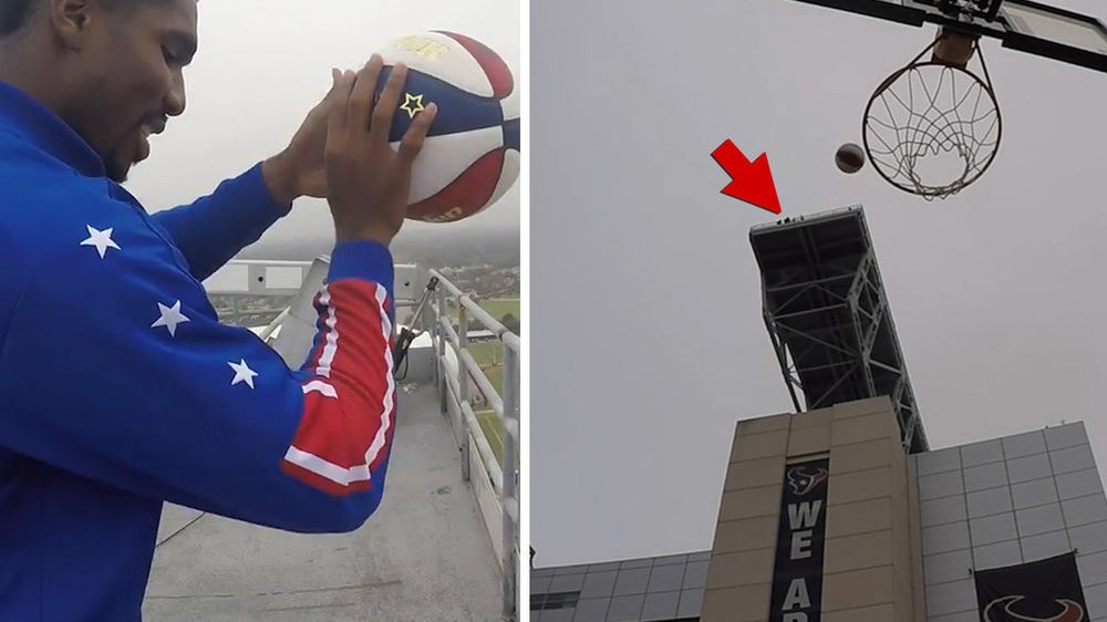 Έβαλε καλάθι από ελικόπτερο που πετά σε ύψος 64 μέτρων – ΒΙΝΤΕΟ