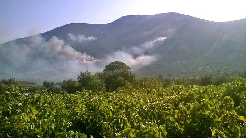 Σε πλήρη εξέλιξη είναι η φωτιά στο Καταστάρι Ζακύνθου