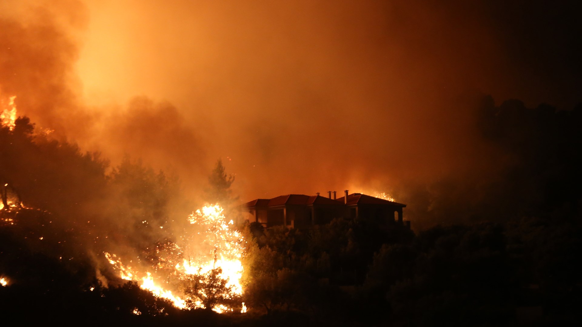 Συγκλονιστικές εικόνες από την ολονύχτια μάχη με τις φλόγες στον Κάλαμο – ΦΩΤΟ