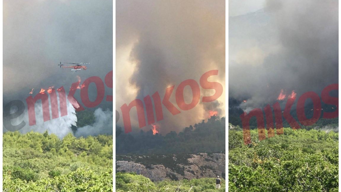 Εικόνες που κόβουν την ανάσα από τη μεγάλη φωτιά που μαίνεται ανεξέλεγκτη στην ανατολική Αττική – ΦΩΤΟ – ΒΙΝΤΕΟ