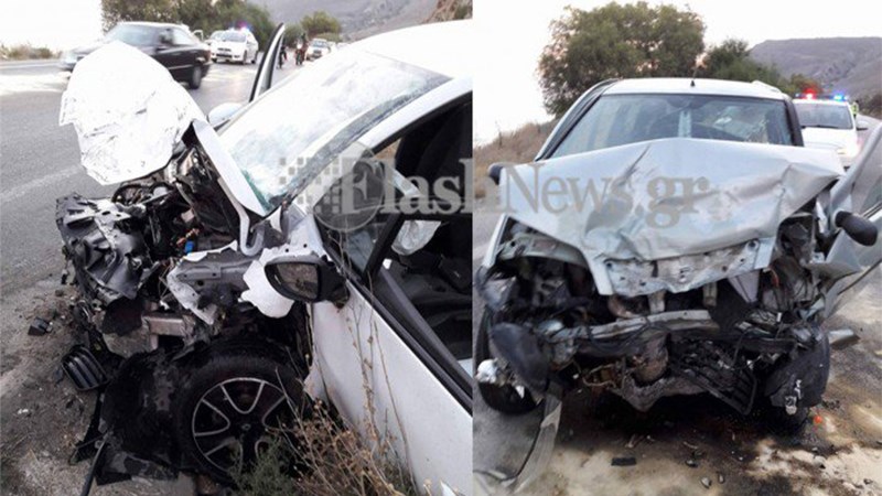 Σφοδρή μετωπική σύγκρουση αυτοκινήτων με εγκλωβισμό επιβάτη – ΦΩΤΟ