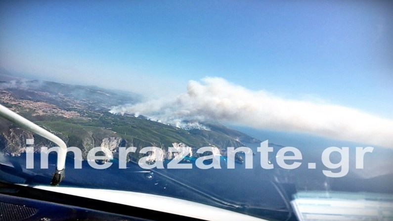 Η μεγάλη φωτιά στη Ζάκυνθο από ψηλά – ΒΙΝΤΕΟ