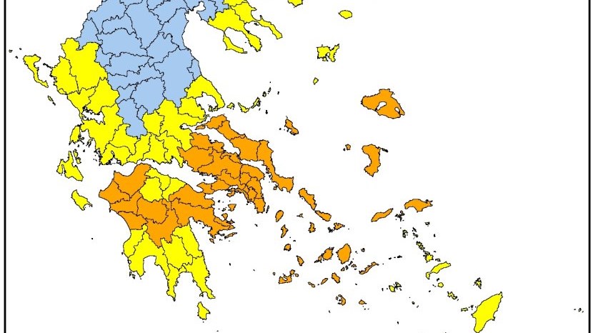 Πολύ υψηλός κίνδυνος εκδήλωσης πυρκαγιάς –  Ποιες περιοχές κινδυνεύουν